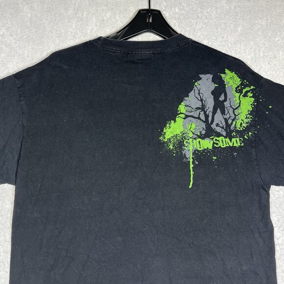 VTG Skin Industries Shirt Men’s Large Black Y2K Gothic BaGrunge AOP Double-Sided - Picture 7 of 10